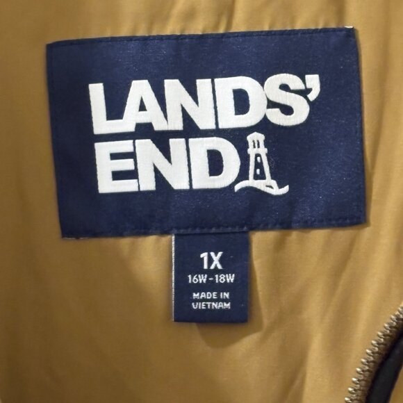 Land’s End Women's Plus Size Insulated Diamond Quilted Maxi Coat - Picture 5 of 7